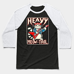 Electric Guitar Cat Pun Rock Music Funny Cat Baseball T-Shirt